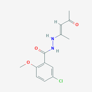 molecular formula C13H15ClN2O3 B455836 5-chloro-N'-(3-hydroxy-1-methyl-2-butenylidene)-2-methoxybenzohydrazide 