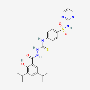 molecular formula C24H28N6O4S2 B4558373 2-(2-hydroxy-3,5-diisopropylbenzoyl)-N-{4-[(2-pyrimidinylamino)sulfonyl]phenyl}hydrazinecarbothioamide 