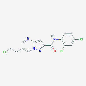 molecular formula C15H11Cl3N4O B455840 6-(2-chloroethyl)-N-(2,4-dichlorophenyl)pyrazolo[1,5-a]pyrimidine-2-carboxamide 