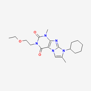 molecular formula C19H27N5O3 B4558409 8-环己基-3-(2-乙氧基乙基)-1,7-二甲基-1H-咪唑并[2,1-f]嘌呤-2,4(3H,8H)-二酮 