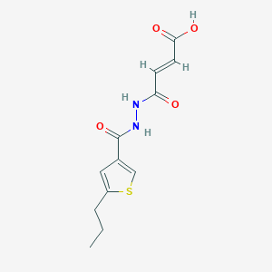 molecular formula C12H14N2O4S B455841 4-Oxo-4-{2-[(5-propyl-3-thienyl)carbonyl]hydrazino}-2-butenoic acid 