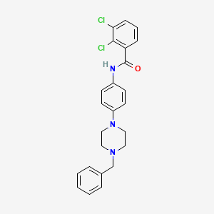 molecular formula C24H23Cl2N3O B4558424 N-[4-(4-苄基-1-哌嗪基)苯基]-2,3-二氯苯甲酰胺 