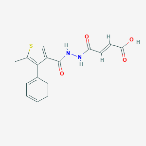 molecular formula C16H14N2O4S B455843 4-{2-[(5-Methyl-4-phenyl-3-thienyl)carbonyl]hydrazino}-4-oxo-2-butenoic acid 