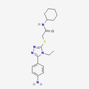 molecular formula C18H25N5OS B4558467 2-{[5-(4-氨基苯基)-4-乙基-4H-1,2,4-三唑-3-基]硫代}-N-环己基乙酰胺 