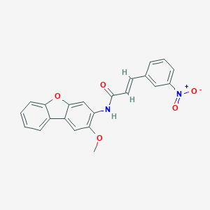molecular formula C22H16N2O5 B455847 3-{3-nitrophenyl}-N-(2-methoxydibenzo[b,d]furan-3-yl)acrylamide 