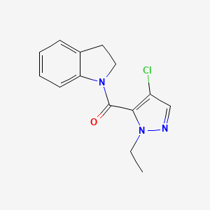 molecular formula C14H14ClN3O B4558476 1-[(4-氯-1-乙基-1H-吡唑-5-基)羰基]吲哚啉 