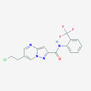molecular formula C16H12ClF3N4O B455851 6-(2-chloroethyl)-N-[2-(trifluoromethyl)phenyl]pyrazolo[1,5-a]pyrimidine-2-carboxamide 