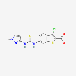 molecular formula C15H13ClN4O2S2 B4558514 methyl 3-chloro-6-({[(1-methyl-1H-pyrazol-3-yl)amino]carbonothioyl}amino)-1-benzothiophene-2-carboxylate 