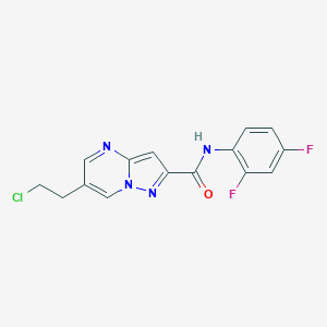 molecular formula C15H11ClF2N4O B455852 6-(2-chloroethyl)-N-(2,4-difluorophenyl)pyrazolo[1,5-a]pyrimidine-2-carboxamide 