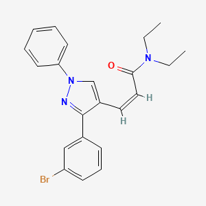 molecular formula C22H22BrN3O B4558520 3-[3-(3-bromophenyl)-1-phenyl-1H-pyrazol-4-yl]-N,N-diethylacrylamide 