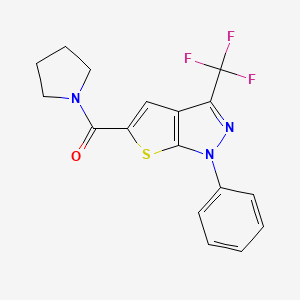 molecular formula C17H14F3N3OS B4558527 1-苯基-5-(1-吡咯烷基羰基)-3-(三氟甲基)-1H-噻吩并[2,3-c]吡唑 