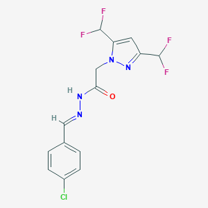 2-[3,5-bis(difluoromethyl)-1H-pyrazol-1-yl]-N'-(4-chlorobenzylidene)acetohydrazide
