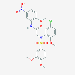 molecular formula C24H24ClN3O9S B4558538 N~2~-(5-氯-2-甲氧基苯基)-N~2~-[(3,4-二甲氧基苯基)磺酰基]-N~1~-(2-甲氧基-5-硝基苯基)甘氨酰胺 