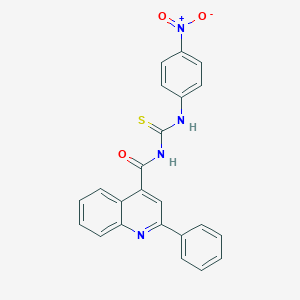 molecular formula C23H16N4O3S B455856 N-[(4-nitrophenyl)carbamothioyl]-2-phenylquinoline-4-carboxamide 