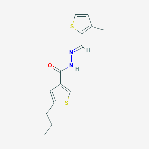 molecular formula C14H16N2OS2 B455857 N'-[(3-methyl-2-thienyl)methylene]-5-propyl-3-thiophenecarbohydrazide 