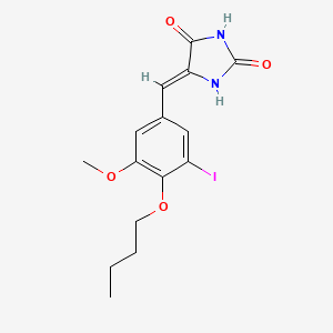molecular formula C15H17IN2O4 B4558581 5-(4-butoxy-3-iodo-5-methoxybenzylidene)-2,4-imidazolidinedione 