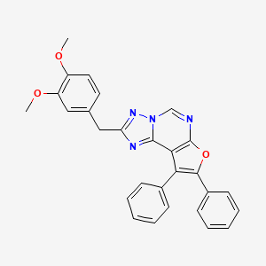 molecular formula C28H22N4O3 B4558596 2-(3,4-dimethoxybenzyl)-8,9-diphenylfuro[3,2-e][1,2,4]triazolo[1,5-c]pyrimidine 