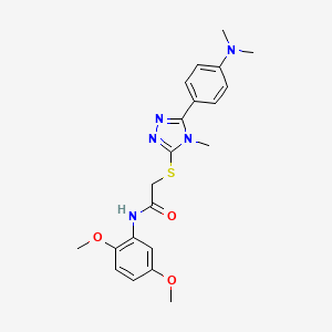 molecular formula C21H25N5O3S B4558600 N-(2,5-二甲氧基苯基)-2-({5-[4-(二甲氨基)苯基]-4-甲基-4H-1,2,4-三唑-3-基}硫代)乙酰胺 