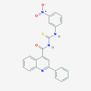 molecular formula C23H16N4O3S B455861 N-[(3-nitrophenyl)carbamothioyl]-2-phenylquinoline-4-carboxamide 