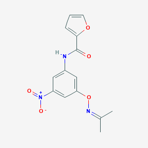 molecular formula C14H13N3O5 B455862 N-(3-nitro-5-{[(1-methylethylidene)amino]oxy}phenyl)-2-furamide 