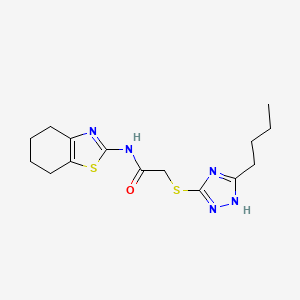 2-[(5-butyl-4H-1,2,4-triazol-3-yl)thio]-N-(4,5,6,7-tetrahydro-1,3-benzothiazol-2-yl)acetamide