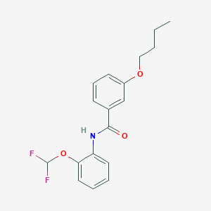 molecular formula C18H19F2NO3 B4558650 3-butoxy-N-[2-(difluoromethoxy)phenyl]benzamide 