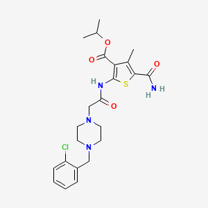 isopropyl 5-(aminocarbonyl)-2-({[4-(2-chlorobenzyl)-1-piperazinyl]acetyl}amino)-4-methyl-3-thiophenecarboxylate