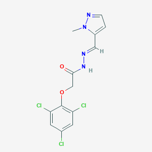 molecular formula C13H11Cl3N4O2 B455868 N'-[(1-methyl-1H-pyrazol-5-yl)methylene]-2-(2,4,6-trichlorophenoxy)acetohydrazide 