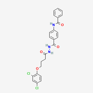molecular formula C24H21Cl2N3O4 B4558680 N-[4-({2-[4-(2,4-dichlorophenoxy)butanoyl]hydrazino}carbonyl)phenyl]benzamide 
