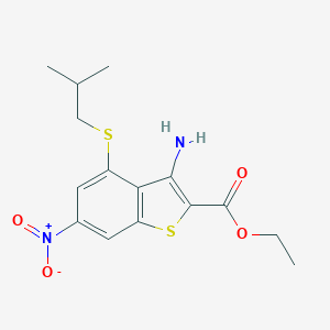 Ethyl 3-amino-6-nitro-4-(isobutylsulfanyl)-1-benzothiophene-2-carboxylate