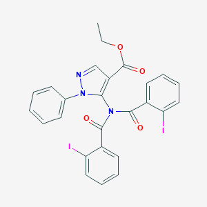 molecular formula C26H19I2N3O4 B455870 ethyl 5-[bis(2-iodobenzoyl)amino]-1-phenyl-1H-pyrazole-4-carboxylate 