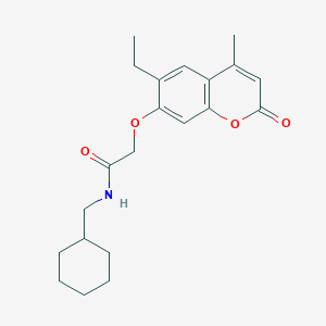 molecular formula C21H27NO4 B4558735 N-(cyclohexylmethyl)-2-[(6-ethyl-4-methyl-2-oxo-2H-chromen-7-yl)oxy]acetamide 