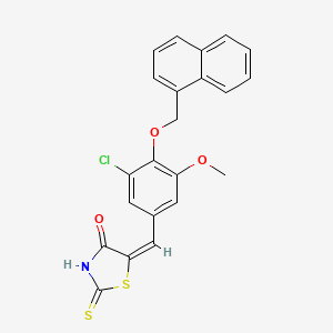 molecular formula C22H16ClNO3S2 B4558743 5-[3-氯-5-甲氧基-4-(1-萘甲氧基)亚苄基]-2-硫代-1,3-噻唑烷-4-酮 