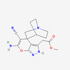 methyl (6'-amino-5'-cyano-2'H-spiro[4-azabicyclo[2.2.2]octane-2,4'-pyrano[2,3-c]pyrazol]-3'-yl)acetate