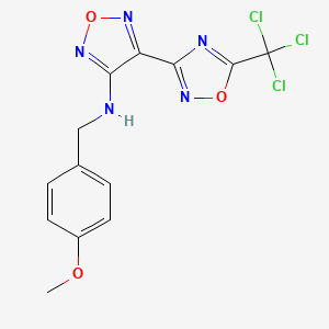 molecular formula C13H10Cl3N5O3 B4558774 N-(4-methoxybenzyl)-4-[5-(trichloromethyl)-1,2,4-oxadiazol-3-yl]-1,2,5-oxadiazol-3-amine 