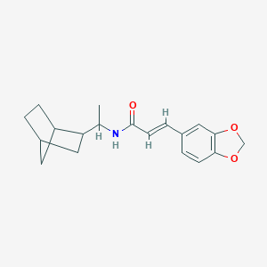 molecular formula C19H23NO3 B455879 3-(1,3-benzodioxol-5-yl)-N-(1-bicyclo[2.2.1]hept-2-ylethyl)acrylamide 