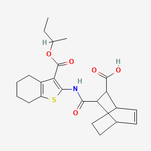 molecular formula C23H29NO5S B4558797 3-({[3-(sec-butoxycarbonyl)-4,5,6,7-tetrahydro-1-benzothien-2-yl]amino}carbonyl)bicyclo[2.2.2]oct-5-ene-2-carboxylic acid 