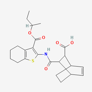 molecular formula C23H29NO5S B4558797 3-({[3-(sec-丁氧羰基)-4,5,6,7-四氢-1-苯并噻吩-2-基]氨基}羰基)双环[2.2.2]辛-5-烯-2-羧酸 