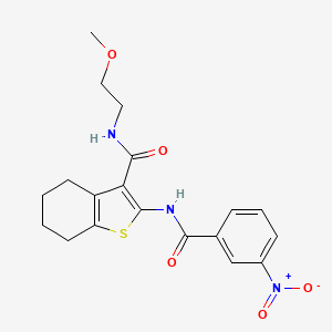 molecular formula C19H21N3O5S B4558828 N-(2-methoxyethyl)-2-[(3-nitrobenzoyl)amino]-4,5,6,7-tetrahydro-1-benzothiophene-3-carboxamide 