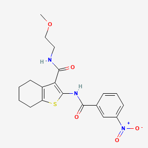 molecular formula C19H21N3O5S B4558828 N-(2-甲氧基乙基)-2-[(3-硝基苯甲酰)氨基]-4,5,6,7-四氢-1-苯并噻吩-3-甲酰胺 