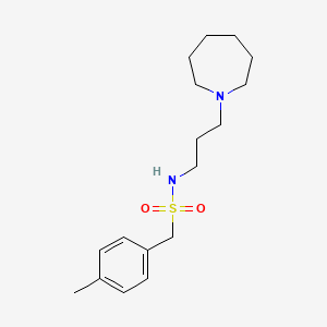 molecular formula C17H28N2O2S B4558829 N-[3-(1-azepanyl)propyl]-1-(4-methylphenyl)methanesulfonamide 