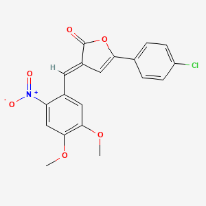 molecular formula C19H14ClNO6 B4558850 5-(4-chlorophenyl)-3-(4,5-dimethoxy-2-nitrobenzylidene)-2(3H)-furanone 