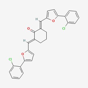 molecular formula C28H20Cl2O3 B4558856 2,6-双{[5-(2-氯苯基)-2-呋喃基]亚甲基}环己酮 