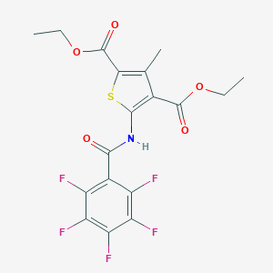molecular formula C18H14F5NO5S B455887 Diethyl 3-methyl-5-(perfluorobenzamido)thiophene-2,4-dicarboxylate 