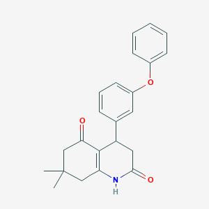 molecular formula C23H23NO3 B4558879 7,7-dimethyl-4-(3-phenoxyphenyl)-4,6,7,8-tetrahydro-2,5(1H,3H)-quinolinedione 