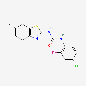 molecular formula C15H15ClFN3OS B4558880 N-(4-chloro-2-fluorophenyl)-N'-(6-methyl-4,5,6,7-tetrahydro-1,3-benzothiazol-2-yl)urea 