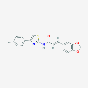 molecular formula C20H16N2O3S B455889 3-(1,3-benzodioxol-5-yl)-N-[4-(4-methylphenyl)-1,3-thiazol-2-yl]acrylamide 