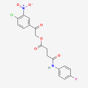 molecular formula C18H14ClFN2O6 B4558891 2-(4-chloro-3-nitrophenyl)-2-oxoethyl 4-[(4-fluorophenyl)amino]-4-oxobutanoate 