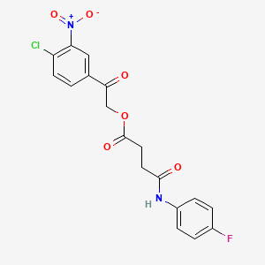 2-(4-CHLORO-3-NITROPHENYL)-2-OXOETHYL 3-[(4-FLUOROPHENYL)CARBAMOYL]PROPANOATE