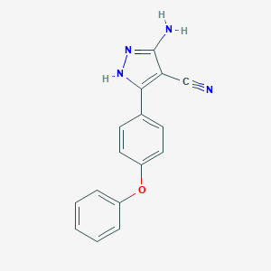 molecular formula C16H12N4O B045589 5-氨基-3-(4-苯氧基苯基)-1H-吡唑-4-腈 CAS No. 330792-70-6